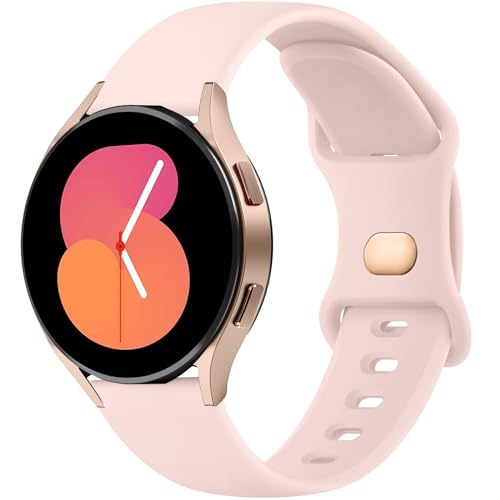 Wanme Armband für Samsung Galaxy Watch 6/5/4 40mm 44mm Armband, Silikon Ersatzarmband für Samsung Watch 4 Classic 46mm 42mm/Watch 5 pro 45mm/Watch 6 Classic 43mm 47mm für Damen Herren (Rosa) von Wanme