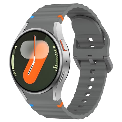 Wanme Armband für Samsung Galaxy Watch 7/6/5/4 40mm 44mm/Watch 5 Pro/4 Classic/6 Classic/FE 40mm Silikon Ersatzarmband (Grau) von Wanme