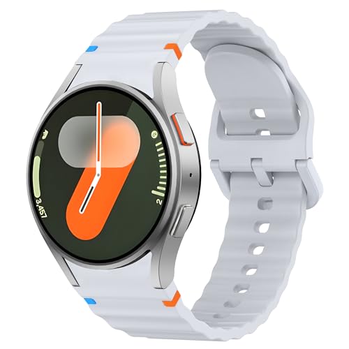 Wanme Armband für Samsung Galaxy Watch 7/6/5/4 40mm 44mm/Watch 5 Pro/4 Classic/6 Classic/FE 40mm Silikon Ersatzarmband (Hellgrau) von Wanme