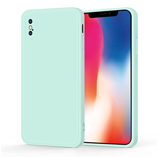 Wanme Handyhülle für iPhone X Hülle, Ultradünne Weiche Flüssigsilikon Hülle, Vollständige Schutzhülle Handyhülle für iPhone XS/iPhone X (Helles Cyan) von Wanme