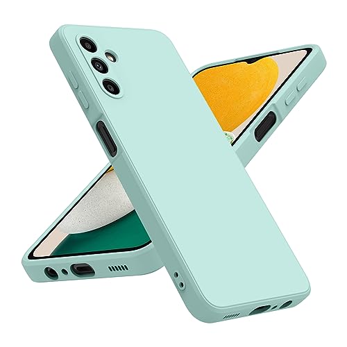 Wanme Hülle für Samsung Galaxy A13 5G Hülle/Samsung Galaxy M13 5G / Samsung Galaxy A04S, Ultra Dünn Silikon Handyhülle mit Mikrofaser Futter Stoßfeste Schutzhülle Hülle, Hell Cyan von Wanme