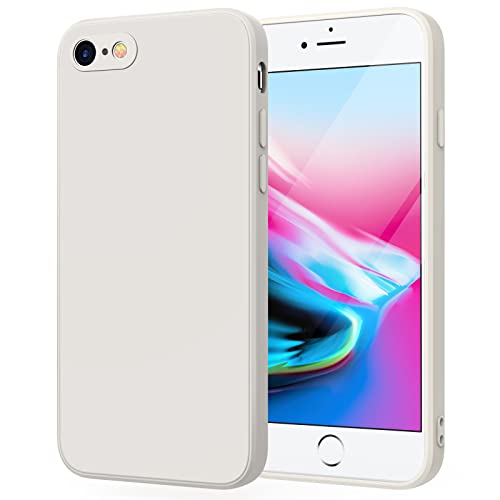 Wanme Hülle für iPhone SE 3/2 (Modello 2022/2020), iPhone 8/7 Hülle, Ultradünne Weiche Flüssigsilikon Hülle, Vollständige Schutzhülle Handyhülle für iPhone 8/7/SE (Milchig weiß) von Wanme