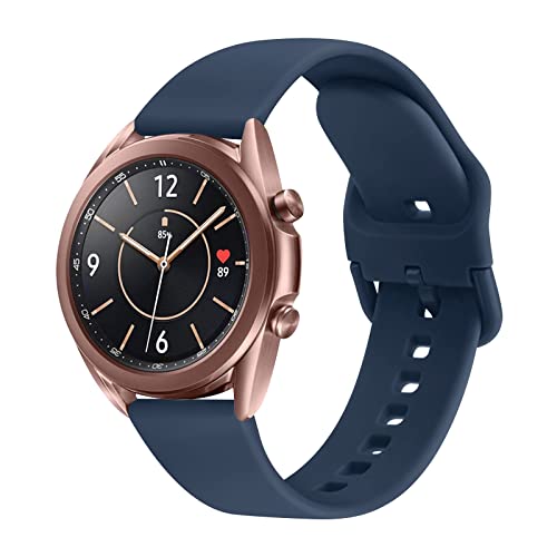 Wanme Kompatibel mit Samsung Galaxy Watch 3 41mm Armband,Silikon Ersatzarmband Uhrenarmband für Samsung Galaxy Watch 3 41mm(Navy blau) von Wanme