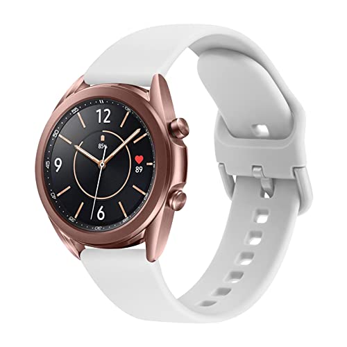 Wanme Kompatibel mit Samsung Galaxy Watch 3 41mm Armband,Silikon Ersatzarmband Uhrenarmband für Samsung Galaxy Watch 3 41mm(Weiß) von Wanme
