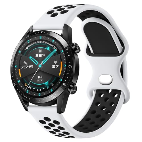 Wanme für Huawei Watch GT 4 46mm Armband/Huawei Watch GT 3 46mm / GT 3 Pro 46mm / GT 2 46mm / GT 2 Pro/GT 2e für Herren Damen, 22mm Silikon Armbänder Atmungsaktives Wasserdichtes Sport Ersatzarmband von Wanme