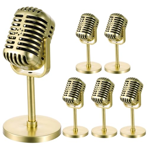 6 Stück Mikrofon-Requisiten, Kunststoff-Mikrofon-Spielzeug, simulieren Sprachübungen, Requisiten, Vintage-Retro-Mikrofone, Requisiten, Modell für Karaoke, Halloween-Requisiten, Bühnenkostüm 6 Stück Mikrofon-Requisiten, Kunststoff-Mikrofon-Spielzeug, simulieren Sprachübungen, Requisiten, Vintage-Retro-Mikrofone, Requisiten, Modell für Karaoke, Halloween-Requisiten, Bühnenkostüm von Wanmu