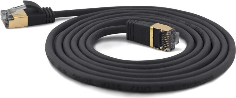 Wantec Extra dünnesCat.7 Rohkabel SSTP Patchkabel - 25 m -Cat.7 Rohkabel - S/FTP (S-STP) - RJ-45 - RJ-45 - Schwarz (7210) von Wantec