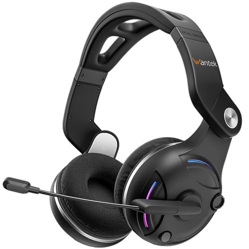 Wantek Kabellos Funk-Kopfhörer, Bluetooth Kopfhörer Over Ear, Noise Cancelling Kopfhörer Faltbares Wireless Headphones für Handys/iPad/Laptops/PC (30h Akku, HiFi Stereo, Headset mit Mikrofon) von Wantek