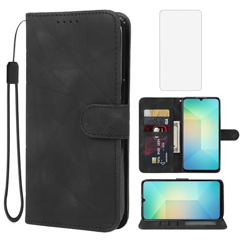Wanyuexes Hülle für Galaxy A06 Case, für Samsung A06 SM-A065F Schutzhülle mit Schutzfolie, PU Leder Wallet Flip 3 Karten Halter Standfunktion Handyhülle für Samsung Galaxy A06 Schwarz Wanyuexes Hülle für Galaxy A06 Case, für Samsung A06 SM-A065F Schutzhülle mit Schutzfolie, PU Leder Wallet Flip 3 Karten Halter Standfunktion Handyhülle für Samsung Galaxy A06 Schwarz von Wanyuexes