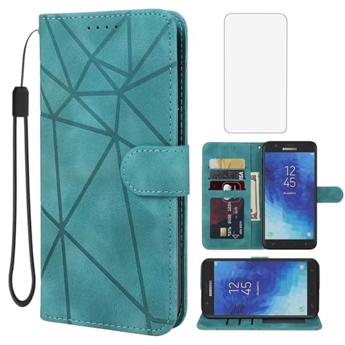Wanyuexes Hülle für Galaxy J7 2018/J7 Refine/J7 Top/J7 Crown/J7 Eon/J7 Star Schutzhülle mit Schutzfolie,PU Leder Wallet Flip 3 Karten Halter Standfunktion Handyhülle für Samsung Galaxy J7 2018 Grün Wanyuexes Hülle für Galaxy J7 2018/J7 Refine/J7 Top/J7 Crown/J7 Eon/J7 Star Schutzhülle mit Schutzfolie,PU Leder Wallet Flip 3 Karten Halter Standfunktion Handyhülle für Samsung Galaxy J7 2018 Grün von Wanyuexes