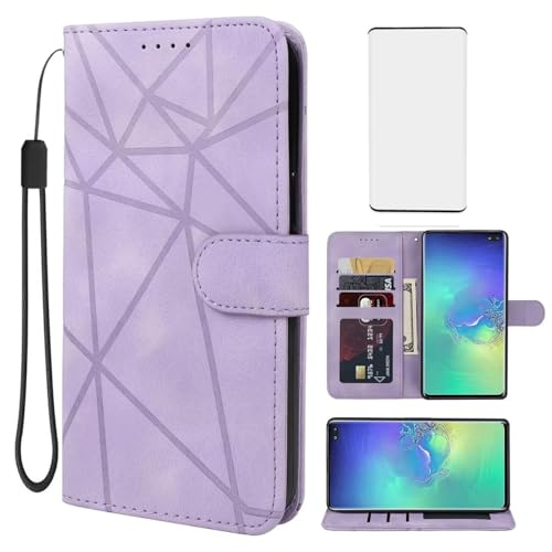 Wanyuexes Hülle für Galaxy S10 Plus Case, für Samsung S10+ SM-G975U Schutzhülle mit Schutzfolie, PU Leder Wallet Flip 3 Karten Halter Standfunktion Handyhülle für Samsung Galaxy S10 Plus Violett Wanyuexes Hülle für Galaxy S10 Plus Case, für Samsung S10+ SM-G975U Schutzhülle mit Schutzfolie, PU Leder Wallet Flip 3 Karten Halter Standfunktion Handyhülle für Samsung Galaxy S10 Plus Violett von Wanyuexes