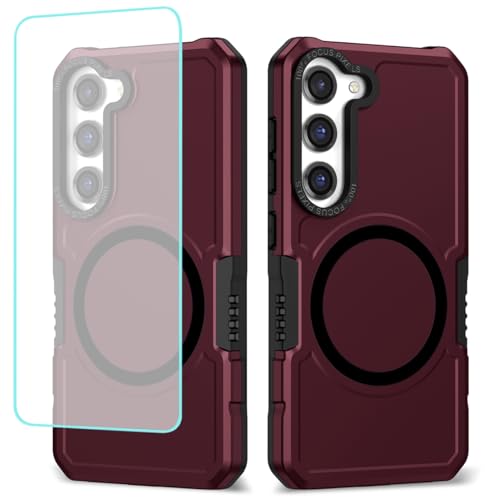 Wanyuexes Hülle für Galaxy S23 Plus Case, für Samsung S23+ 5G SM-S916U Stück Schutzfolie, für MagSafe, Stoßfest Kratzfest Magnetisch Handyhülle für Samsung Galaxy S23+ Weinrot Wanyuexes Hülle für Galaxy S23 Plus Case, für Samsung S23+ 5G SM-S916U Stück Schutzfolie, für MagSafe, Stoßfest Kratzfest Magnetisch Handyhülle für Samsung Galaxy S23+ Weinrot von Wanyuexes