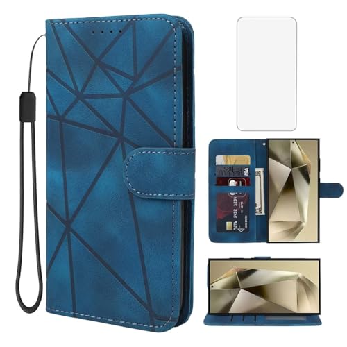Wanyuexes Hülle für Galaxy S24 Ultra 5G /für Samsung S24 Ultra SM-S928U Schutzhülle mit Schutzfolie, PU Leder Wallet Flip 3 Karten Halter Standfunktion Handyhülle für Samsung Galaxy S24 Ultra 5G Blau Wanyuexes Hülle für Galaxy S24 Ultra 5G /für Samsung S24 Ultra SM-S928U Schutzhülle mit Schutzfolie, PU Leder Wallet Flip 3 Karten Halter Standfunktion Handyhülle für Samsung Galaxy S24 Ultra 5G Blau von Wanyuexes