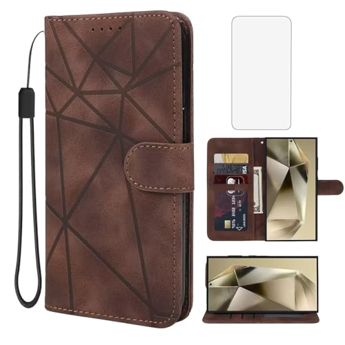 Wanyuexes Hülle für Galaxy S24 Ultra 5G /für Samsung S24 Ultra SM-S928U Schutzhülle mit Schutzfolie, PU Leder Wallet Flip 3 Karten Halter Standfunktion Handyhülle für Samsung Galaxy S24 Ultra 5G Braun Wanyuexes Hülle für Galaxy S24 Ultra 5G /für Samsung S24 Ultra SM-S928U Schutzhülle mit Schutzfolie, PU Leder Wallet Flip 3 Karten Halter Standfunktion Handyhülle für Samsung Galaxy S24 Ultra 5G Braun von Wanyuexes