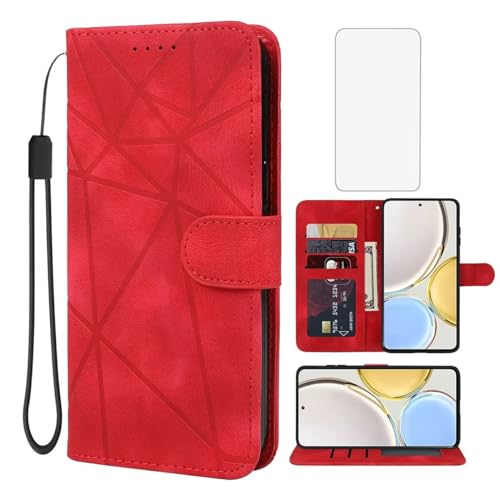 Wanyuexes Hülle für Honor X9 4G/X9 5G/Honor X30/Honor Magic4 Lite Case, Any-NX1 Schutzhülle mit Schutzfolie, PU Leder Wallet Flip 3 Karten Halter Standfunktion Handyhülle für Honor X9 Red Wanyuexes Hülle für Honor X9 4G/X9 5G/Honor X30/Honor Magic4 Lite Case, Any-NX1 Schutzhülle mit Schutzfolie, PU Leder Wallet Flip 3 Karten Halter Standfunktion Handyhülle für Honor X9 Red von Wanyuexes