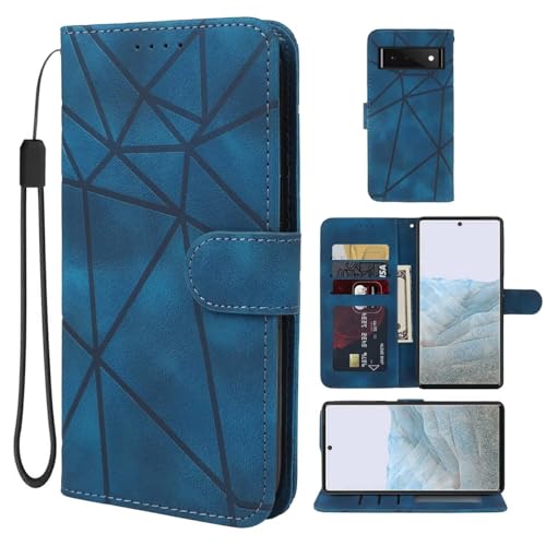 Wanyuexes Hülle für Pixel 6 Pro, Google 6 Pro G8V0U Schutzhülle, PU Leder Wallet Flip Folio 3 Karten Halter Standfunktion Handyhülle für Google Pixel 6 Pro 5G Blau Wanyuexes Hülle für Pixel 6 Pro, Google 6 Pro G8V0U Schutzhülle, PU Leder Wallet Flip Folio 3 Karten Halter Standfunktion Handyhülle für Google Pixel 6 Pro 5G Blau von Wanyuexes