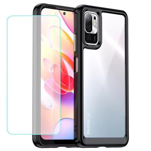 Wanyuexes Hülle für Redmi Note 10 5G/Note 10T 5G/Poco M3 Pro Schutzhülle Schutzfolie, Clear Hard PC Back & TPU Bumper Protective Handyhülle für Xiaomi Redmi Note 10 5G Crystal schwarz Wanyuexes Hülle für Redmi Note 10 5G/Note 10T 5G/Poco M3 Pro Schutzhülle Schutzfolie, Clear Hard PC Back & TPU Bumper Protective Handyhülle für Xiaomi Redmi Note 10 5G Crystal schwarz von Wanyuexes