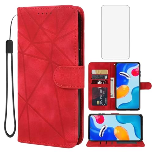 Wanyuexes Hülle für Redmi Note 11 4G 2022 Case, Redmi Note 11S Schutzhülle mit Schutzfolie, PU Leder Wallet Flip 3 Karten Halter Standfunktion Handyhülle für Xiaomi Redmi Note 11 4G Red Wanyuexes Hülle für Redmi Note 11 4G 2022 Case, Redmi Note 11S Schutzhülle mit Schutzfolie, PU Leder Wallet Flip 3 Karten Halter Standfunktion Handyhülle für Xiaomi Redmi Note 11 4G Red von Wanyuexes