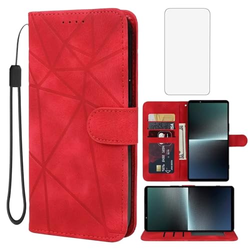 Wanyuexes Hülle für Xperia 1 V Case, Sony 1V XQDQ62 Schutzhülle mit Schutzfolie, PU Leder Wallet Flip Folio 3 Karten Halter Standfunktion Handyhülle für Sony Xperia 1 V Red Wanyuexes Hülle für Xperia 1 V Case, Sony 1V XQDQ62 Schutzhülle mit Schutzfolie, PU Leder Wallet Flip Folio 3 Karten Halter Standfunktion Handyhülle für Sony Xperia 1 V Red von Wanyuexes