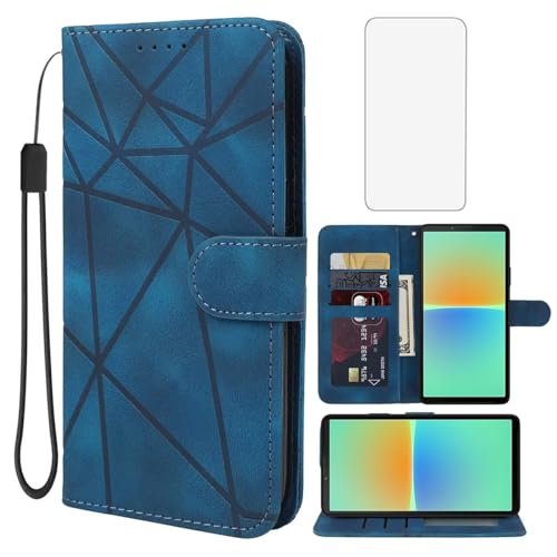 Wanyuexes Hülle für Xperia 10 IV 5G Case, Sony 10 IV XQ-CC54 Schutzhülle mit Schutzfolie, PU Leder Wallet Flip 3 Karten Halter Standfunktion Handyhülle für Sony Xperia 10 IV Blau Wanyuexes Hülle für Xperia 10 IV 5G Case, Sony 10 IV XQ-CC54 Schutzhülle mit Schutzfolie, PU Leder Wallet Flip 3 Karten Halter Standfunktion Handyhülle für Sony Xperia 10 IV Blau von Wanyuexes
