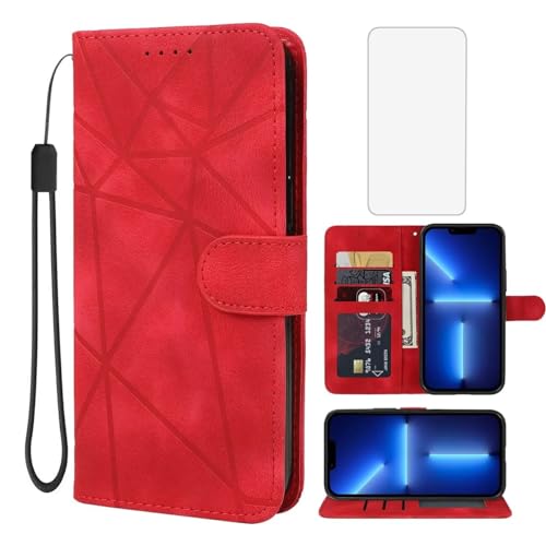 Wanyuexes Hülle für iPhone 13 Pro Max Case 6.7" Schutzhülle Cover mit Schutzfolie, PU Leder Wallet Flip 3 Karten Halter Standfunktion Handyhülle für iPhone 13 Pro Max Rote Wanyuexes Hülle für iPhone 13 Pro Max Case 6.7" Schutzhülle Cover mit Schutzfolie, PU Leder Wallet Flip 3 Karten Halter Standfunktion Handyhülle für iPhone 13 Pro Max Rote von Wanyuexes