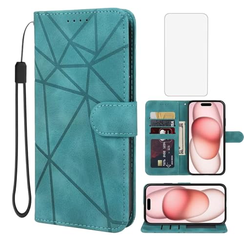 Wanyuexes Hülle für iPhone 15 Case 6.1", Apple 15 Schutzhülle mit Schutzfolie, PU Leder Wallet Flip Folio 3 Karten Halter Standfunktion Handyhülle für iPhone 15 Grün Wanyuexes Hülle für iPhone 15 Case 6.1", Apple 15 Schutzhülle mit Schutzfolie, PU Leder Wallet Flip Folio 3 Karten Halter Standfunktion Handyhülle für iPhone 15 Grün von Wanyuexes