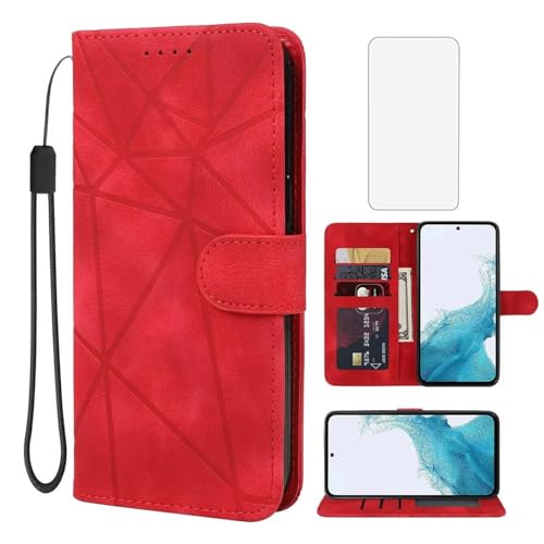 Wanyuexes Hülle für Galaxy A54 5G Case, für Samsung A54 5G A546U Schutzhülle mit Schutzfolie, PU Leder Wallet Flip 3 Karten Halter Standfunktion Handyhülle für Samsung Galaxy A54 5G Red Wanyuexes Hülle für Galaxy A54 5G Case, für Samsung A54 5G A546U Schutzhülle mit Schutzfolie, PU Leder Wallet Flip 3 Karten Halter Standfunktion Handyhülle für Samsung Galaxy A54 5G Red von Wanyuexes