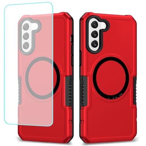 Wanyuexes Hülle für Galaxy S22 5G Case, für Samsung S22 SM-S901U Stück Schutzfolie, für MagSafe, Stoßfest Kratzfest Magnetisch Handyhülle für Samsung Galaxy S22 Rot Wanyuexes Hülle für Galaxy S22 5G Case, für Samsung S22 SM-S901U Stück Schutzfolie, für MagSafe, Stoßfest Kratzfest Magnetisch Handyhülle für Samsung Galaxy S22 Rot von Wanyuexes