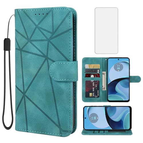 Wanyuexes Hülle für Moto G14 Case, Motorola G14 XT2341-2 Schutzhülle mit Schutzfolie, PU Leder Wallet Flip 3 Karten Halter Standfunktion Handyhülle für Motorola Moto G14 Grün Wanyuexes Hülle für Moto G14 Case, Motorola G14 XT2341-2 Schutzhülle mit Schutzfolie, PU Leder Wallet Flip 3 Karten Halter Standfunktion Handyhülle für Motorola Moto G14 Grün von Wanyuexes