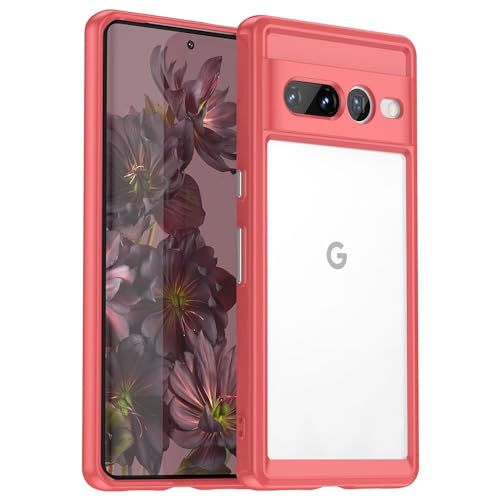 Wanyuexes Hülle für Pixel 7 Pro Case, für Google 7 Pro GE2AE Case, Clear Ultradünn TPU Transparent Stoßfest Handyhülle für Google Pixel 7 Pro Crystal Rote von Wanyuexes
