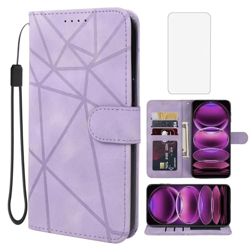 Wanyuexes Hülle für Redmi 12 Case, Redmi Note 12R/Poco M6 Pro/Redmi 12R Schutzhülle mit Schutzfolie, PU Leder Wallet Flip 3 Karten Halter Standfunktion Handyhülle für Xiaomi Redmi 12 Violett Wanyuexes Hülle für Redmi 12 Case, Redmi Note 12R/Poco M6 Pro/Redmi 12R Schutzhülle mit Schutzfolie, PU Leder Wallet Flip 3 Karten Halter Standfunktion Handyhülle für Xiaomi Redmi 12 Violett von Wanyuexes