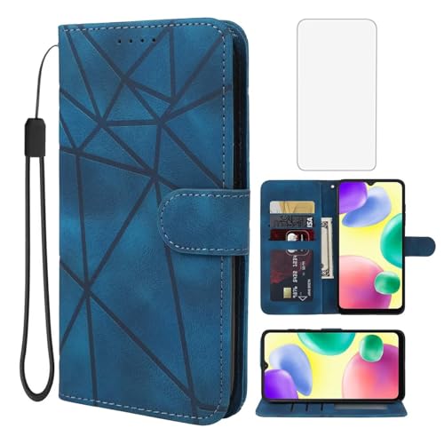 Wanyuexes Hülle für Xiaomi Redmi 9C/Redmi 10A/Redmi 9C NFC/Redmi 9 Activ Schutzhülle mit Schutzfolie, PU Leder Wallet Flip 3 Karten Halter Standfunktion Handyhülle für Xiaomi Redmi 9C Blau Wanyuexes Hülle für Xiaomi Redmi 9C/Redmi 10A/Redmi 9C NFC/Redmi 9 Activ Schutzhülle mit Schutzfolie, PU Leder Wallet Flip 3 Karten Halter Standfunktion Handyhülle für Xiaomi Redmi 9C Blau von Wanyuexes
