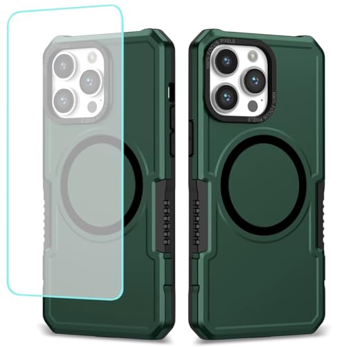 Wanyuexes Hülle für iPhone 14 Pro Case, Schutzhülle Schutzfolie, für MagSafe, Stoßfest Kratzfest Magnetisch Handyhülle für iPhone 14 Pro Grün von Wanyuexes