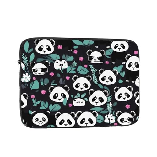 Panda Cute Face Laptop Tasche, Durable Shockproof Sleeve, Handheld Portable Laptop Bag for 10 Inch Laptop von WapNo
