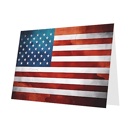 Grußkarte mit amerikanischer USA-Flagge, Perlen-Motiv, Liebesknopf-Umschlag, geeignet für Geburtstag, Urlaub, Party-Einladung, 10,2 x 15,2 cm, Weiß von Wapno