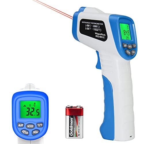 Infrarot-Thermometer Digitales -50℃ bis 550℃ Berührungsloses Laser Temp Gun mit LCD-Hintergrundbeleuchtung Data Hold (nicht für Menschen) RQ-981C von WapoRich