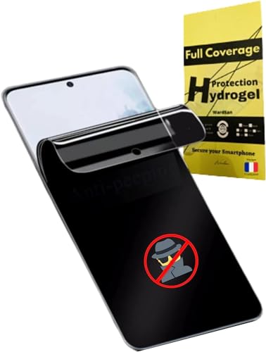 WardSan [2 Stück Displayschutzfolie für Samsung Galaxy S24 6,2 Zoll (6,2 Zoll) – Displayschutzfolie Hydrogel Anti-Spion Private 3D | Selfiehalterung gratis | stoßfest | weicher TPU-Schutz | besser als von WardSan