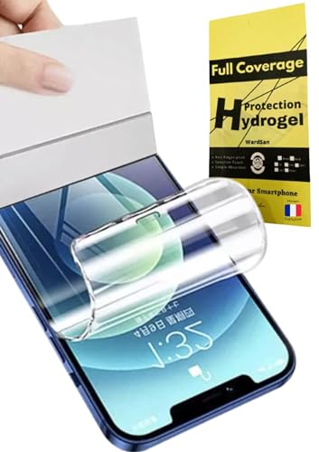 WardSan [3 Stück für iPhone 14 6,1 Zoll – Hydrogel 3D Displayschutzfolie mit Fingerhalterung für Selfie | stoßfest | kompatibel mit TPU-Hüllen | weiche TPU-Folie von WardSan