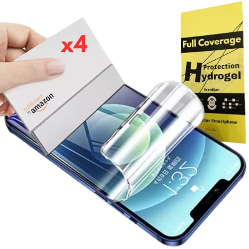 WardSan [4 Stück für iPhone 14 Pro 6,1 Zoll - 4 x Front 3D Hydrogel Displayschutzfolie | Stoßfest | Kompatible Gel-Hüllen | Weiche TPU-Schutzfolie | Besser als gehärtetes Glas WardSan [4 Stück für iPhone 14 Pro 6,1 Zoll - 4 x Front 3D Hydrogel Displayschutzfolie | Stoßfest | Kompatible Gel-Hüllen | Weiche TPU-Schutzfolie | Besser als gehärtetes Glas von WardSan