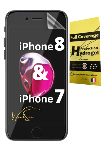 WardSan Displayschutzfolie Hydrogel 3D Schutzfolie für Apple iPhone 7/iPhone 8, transparent, unsichtbar, Rundumschutz, kompatibel mit Schutzhüllen, Hüllen, weichem TPU, Glasschutz für Handys von WardSan