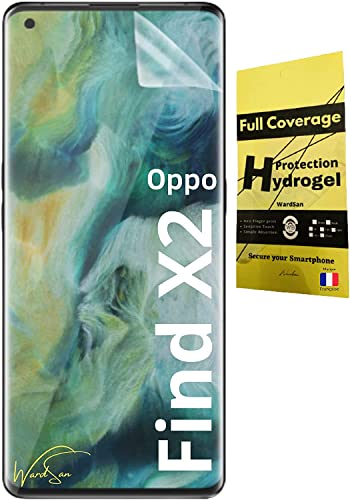 Wardsan [2 Stück] für OPPO FIND X2/FIND X2 PRO 6,7 Zoll – Hydrogel 3D Displayschutzfolie mit Fingerhalter | stoßfest | kompatibel mit TPU-Hüllen | weiche TPU-Schutzfolie von WardSan