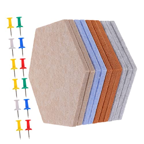 Warmhm 10st Sechseckige Filzplatte Selbstklebende Filzgleiter Filzplatten Fliesen Bildtafel Filz Sechseckige Filzfliesen Sechseckiges Memoboard Wandfliesen Filz Korkplatte Büro Wandfilz von Warmhm