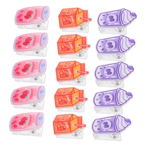 Warmhm 15 Stück kreativer Clip büroklammern büromaterial multifunktionale clips Süße Clip Designs dekorative Heftklammern klein Binderclip süße Chip-Clips Seite Büroklammer Acryl von Warmhm