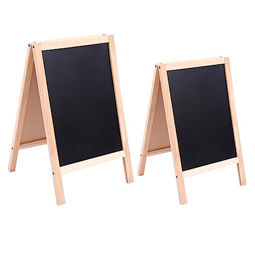 Warmhm 2 Stück Kaffee Doppelseitig Pädagogische A-Rahmen Kreidetafel Memo Kinder Für Seite Freistehend Klappbar Display Doppelladen Tafel Gehweg Trocken Kinder Schule Whiteboard von Warmhm