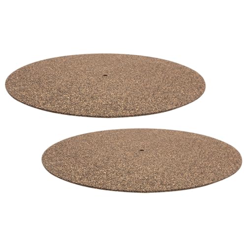 Warmhm 2 Stück Schallplattenmatte aus Kork Vinyl Platte für Plattenspieler Abspielgerät Beleg aufzeichnen Plattenspieler-Pad strapazierfähige Schallplattenunterlagen von Warmhm