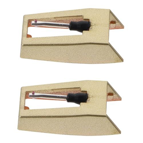 Warmhm 2 Stück Stiftkassette Vinyl aufzeichnen Audio- Drehscheibe drehteller Ersatz-Plattenspielernadel Ersatznadeln für Plattenspieler Teile aufnehmen Rekord-Pin abs Golden von Warmhm