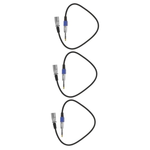 Warmhm 3 Stück Audioleitung männlich bis 1/4 ausgewogen Mikrofon Adapterkabel XLR-Konverter-Adapter symmetrischer Kabeladapter Audiokabel für Mikrofon Audiokonverter Kupfer Schwarz von Warmhm