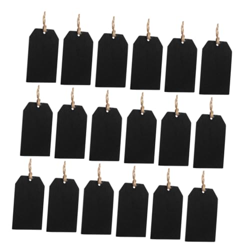 Warmhm 32 Stück Mini-Tafelanhänger Holzschilds Tafelzeichen Tafel -Tags hölzernes Hängebrett Holzetikett hängende Tags hängende Tafelschilder Kreidemarke Buchsbaum Black von Warmhm