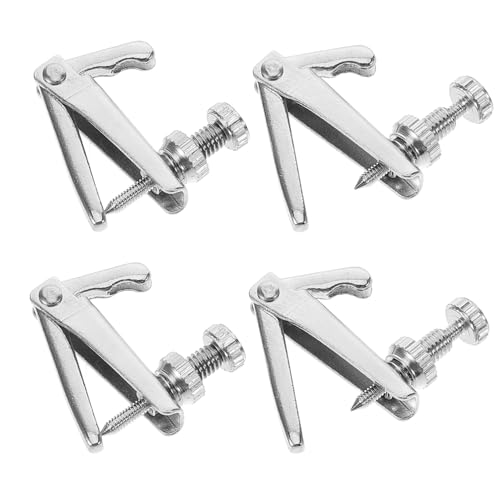 Warmhm 4 Stück Geigenstimmer Feinstimmung der Violine Geigenfeiner -Tuner Geigen-Stimmwirbel Geigenknöpfe Cello-Stimmgerät Violine Cello-Tuner Legierung Silver von Warmhm