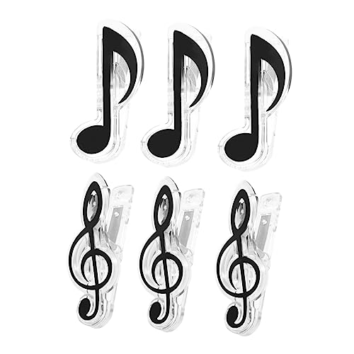 Warmhm 6 Stück Noten-clip Musikbuchzeichen Notenhalter-clip Musikhalter Musikbuchclip Buchclip-seitenhalter Notenbuchhalter Für Klavier Clip-notenhalter Buchclips Schwarz Legierung von Warmhm